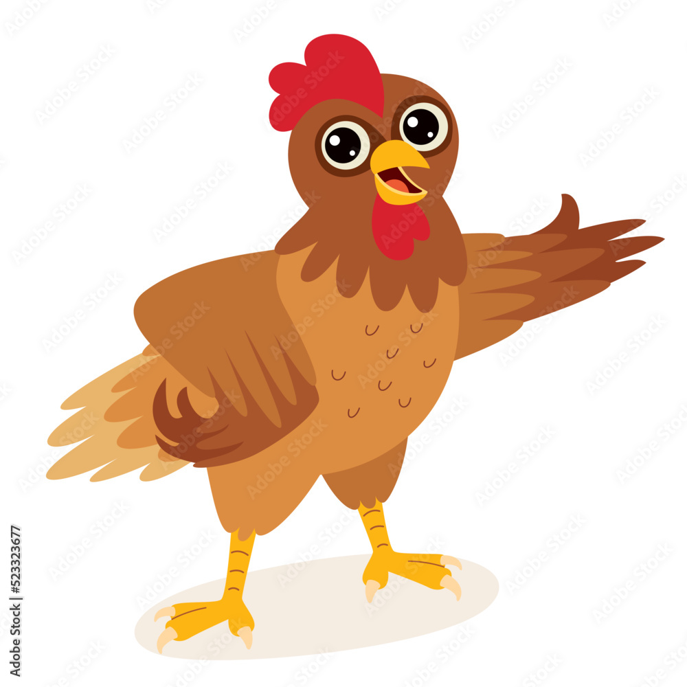 Cartoon Drawing Of A Chicken Character