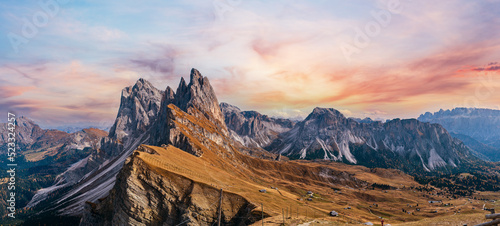 Photography Autumn Seceda rock,  Italy Dolomites