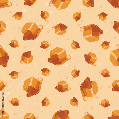 Caramel candy seamless pattern background