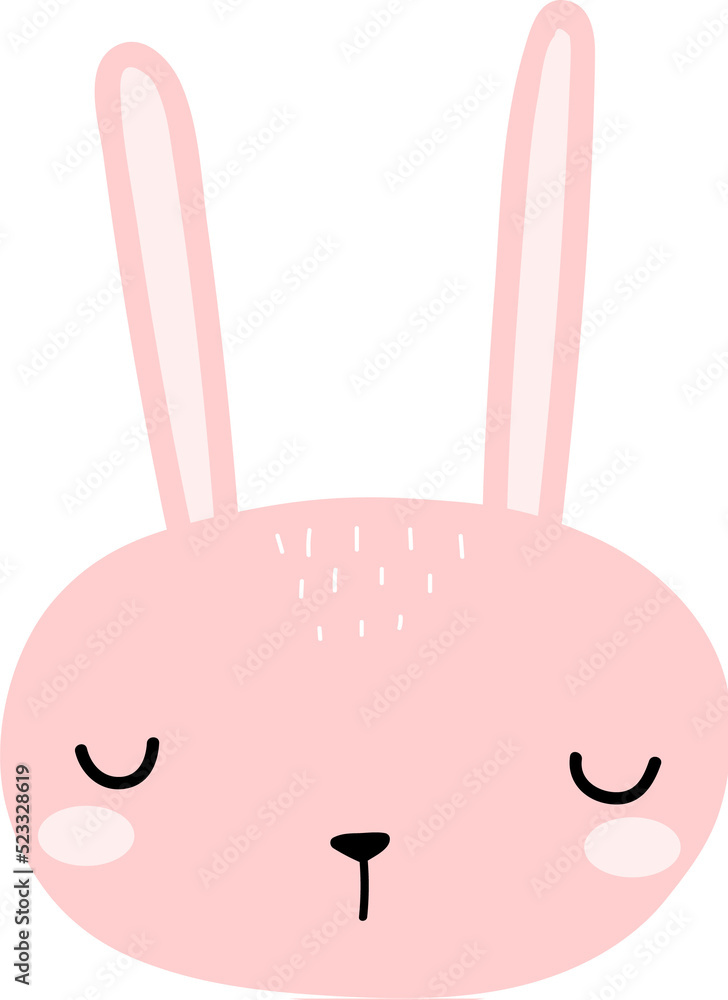 cute rabbit head cartoon element