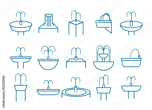 Fountain pictograms set