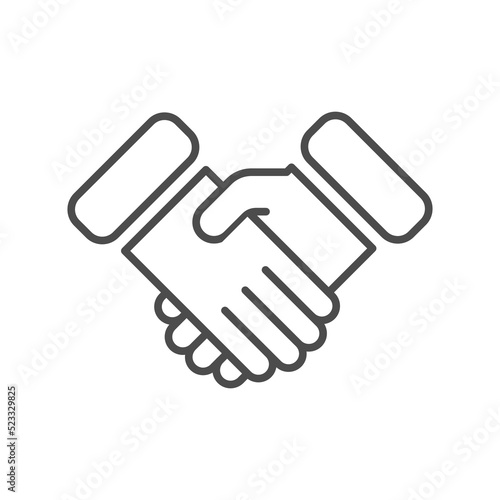 Business handshake  contract agreement flat vector icon for apps and websites