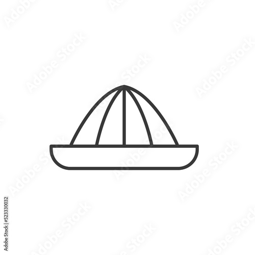 Orange squeezer icon black line symbol. Premium quality isolated juicer element in trendy style.
