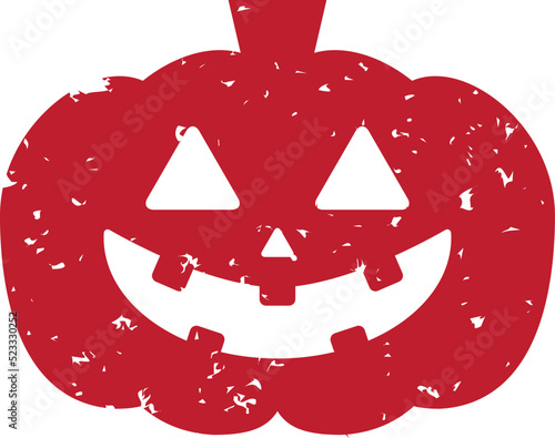 ハロウィンのかぼちゃの赤いスタンプのベクターイラスト

