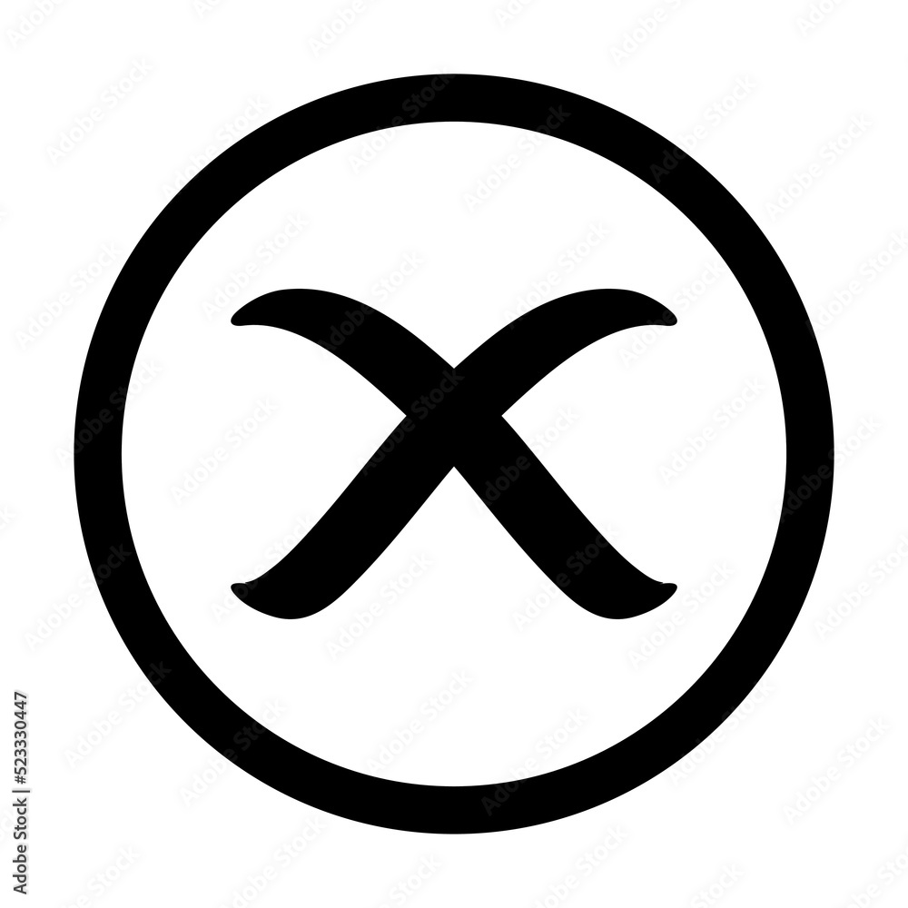 Fototapeta premium Cross mark icon, X sign, simple error design vector illustration, false choice symbol