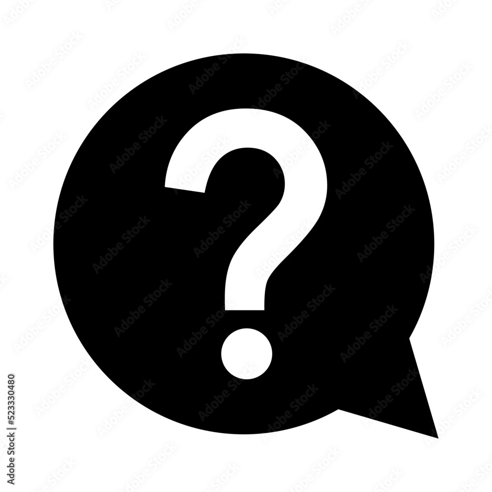 Question icon mark, help or ask bubble graphic symbol, web faq vector illustration Question icon mark, help or ask bubble graphic symbol, web faq vector illustration