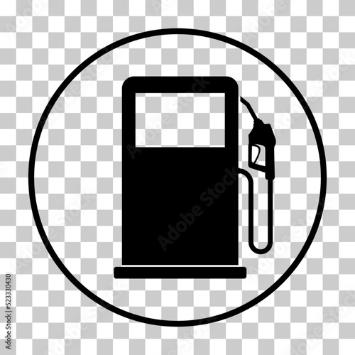Gas station icon, nozzle isolated logo vector, pump gasoline design, oil power energy symbol