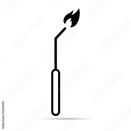 Welding technology icon shadow, metal tool equipment symbol, safe weld vector illustration