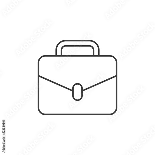 Briefcase outline icon. Business sign. Flat icon isolated on the white background. Editable EPS file. Vector illustration.