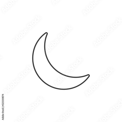 Crescent moon black icon line vector