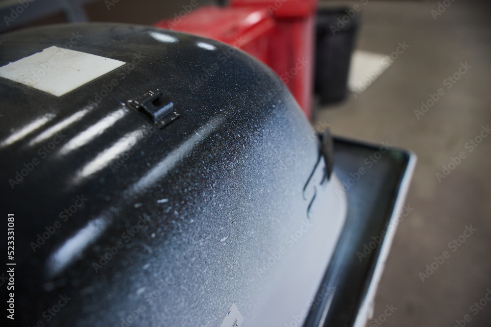 Spray painting carbon fibre and fibreglass moulds in an industrial