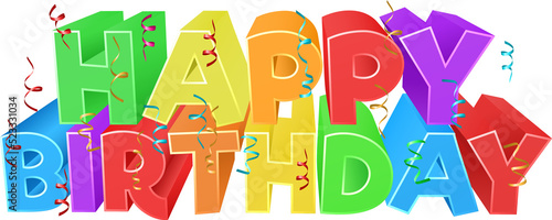 A Happy Birthday bright col...
