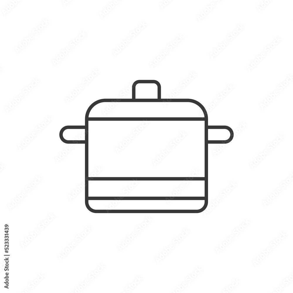Steam Pot Icon on White Vector Background. pot icon on white background Steam Pot Icon on White Vector Background. pot icon on white background
