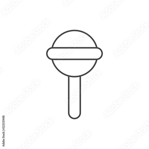 Sweet Candy Outline Flat Icon on White. Candies line icon, food and delicious, lolli-pops sign, vector graphics, a linear pattern on a white background.