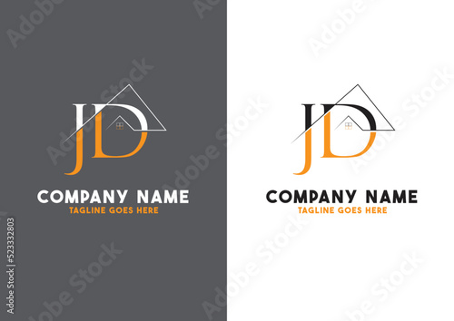 JD initial monogram logo for real estate design