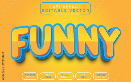 Funny 3D Text Style Editable text effect EPS File