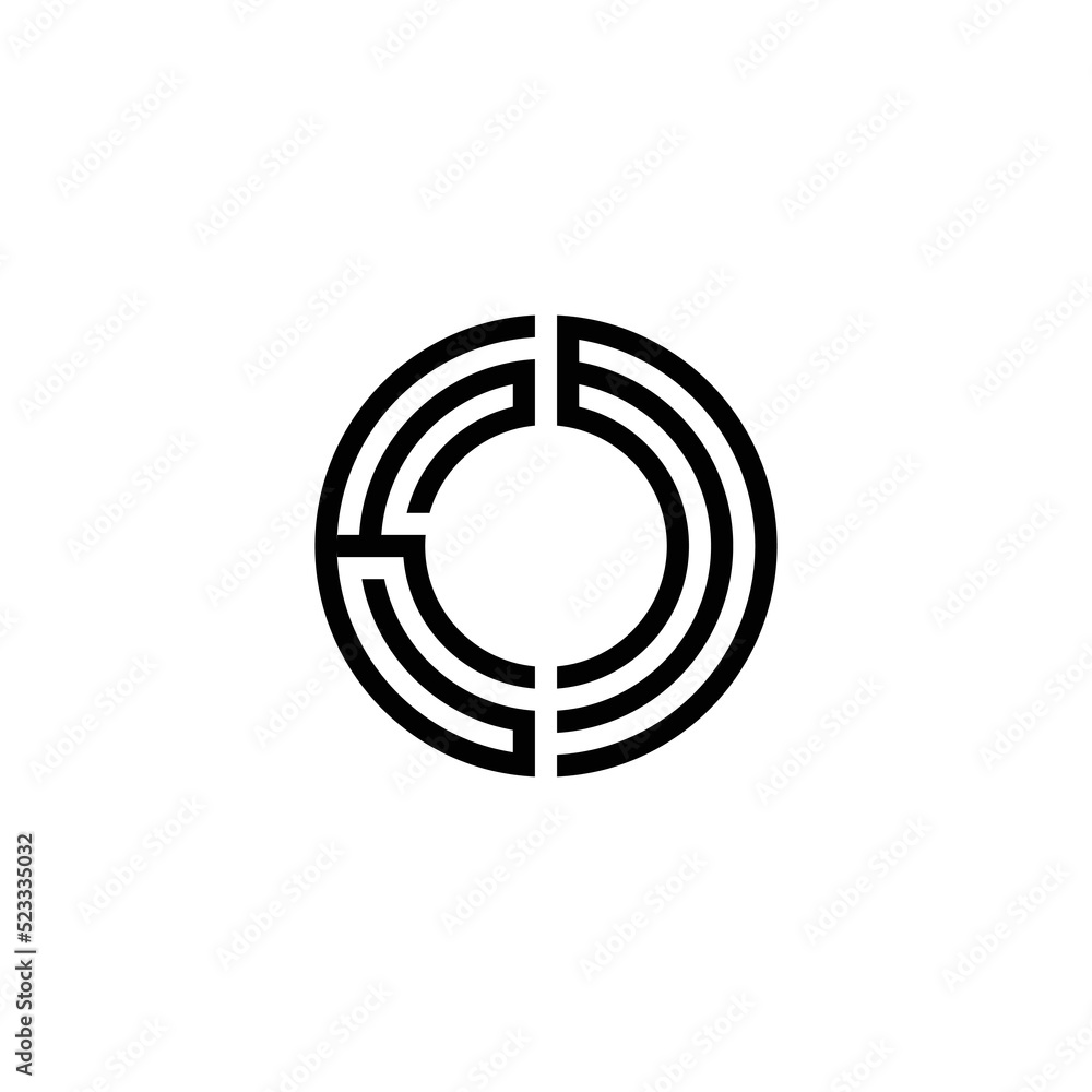 Initial Letter K M Circle Design Logo Initial Letter K M Circle Design Logo
