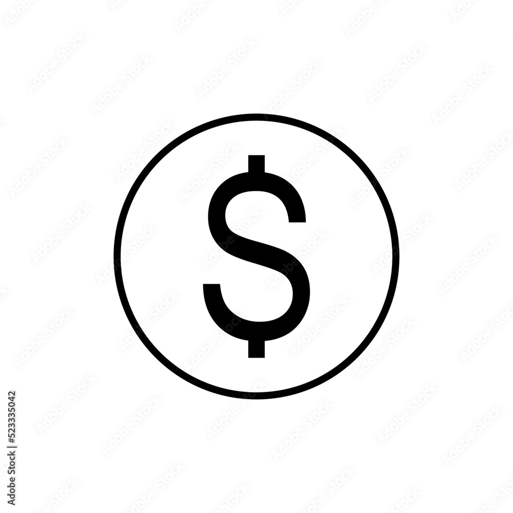 Dollar, USD Currency Icon Symbol. Vector Illustration Dollar, USD Currency Icon Symbol. Vector Illustration