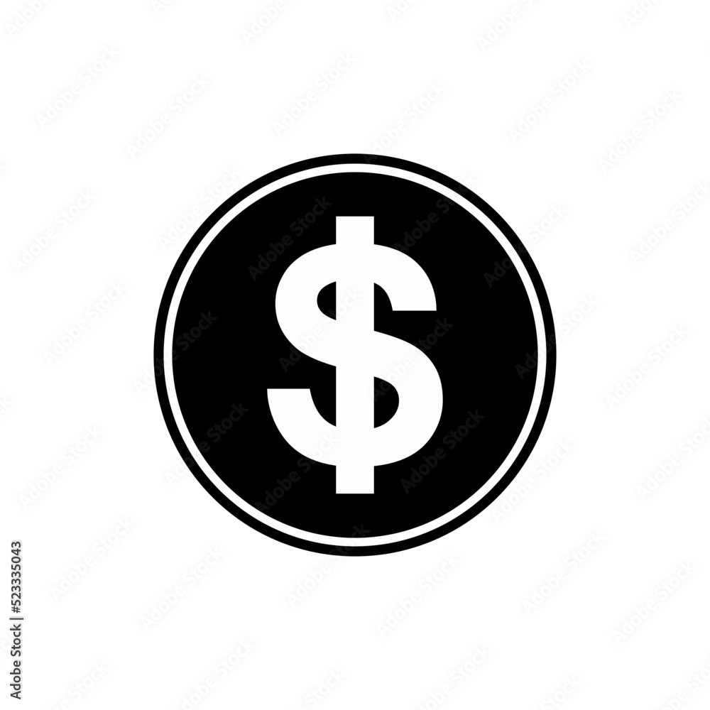 Dollar, USD Currency Icon Symbol. Vector Illustration Dollar, USD Currency Icon Symbol. Vector Illustration