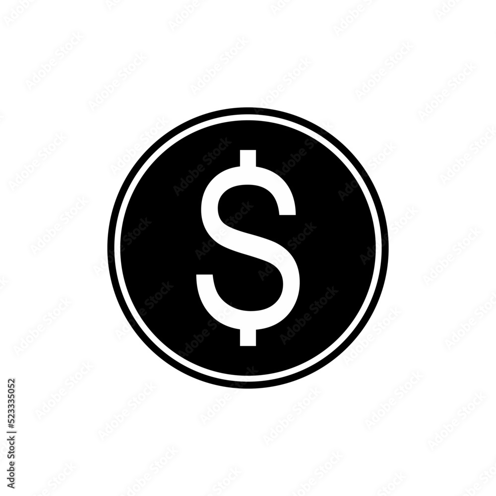Dollar, USD Currency Icon Symbol. Vector Illustration Dollar, USD Currency Icon Symbol. Vector Illustration