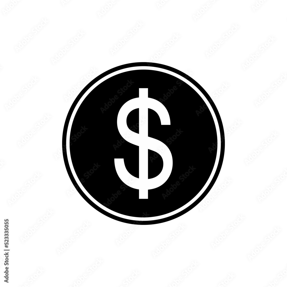 Dollar, USD Currency Icon Symbol. Vector Illustration Dollar, USD Currency Icon Symbol. Vector Illustration