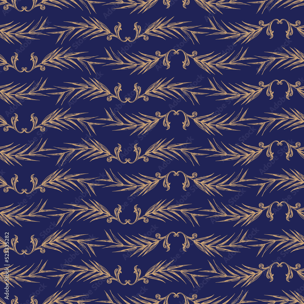 Seamless background of sketches decorative twigs with leaves and tendris Seamless background of sketches decorative twigs with leaves and tendris