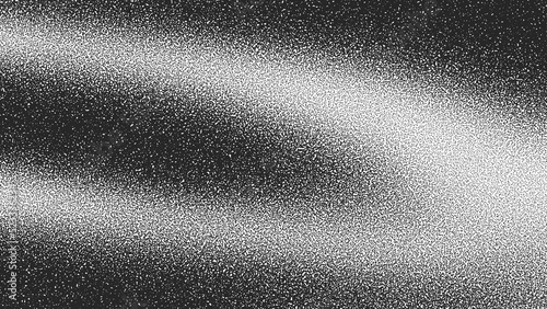 Black Noise Stipple Dots Halftone Gradient Vector Dynamic Textured Background. Hand Drawn Dotwork Abstract Grungy Grainy Texture. Pointillism Art Fluid Abstraction Dotted Grunge Graphical Illustration