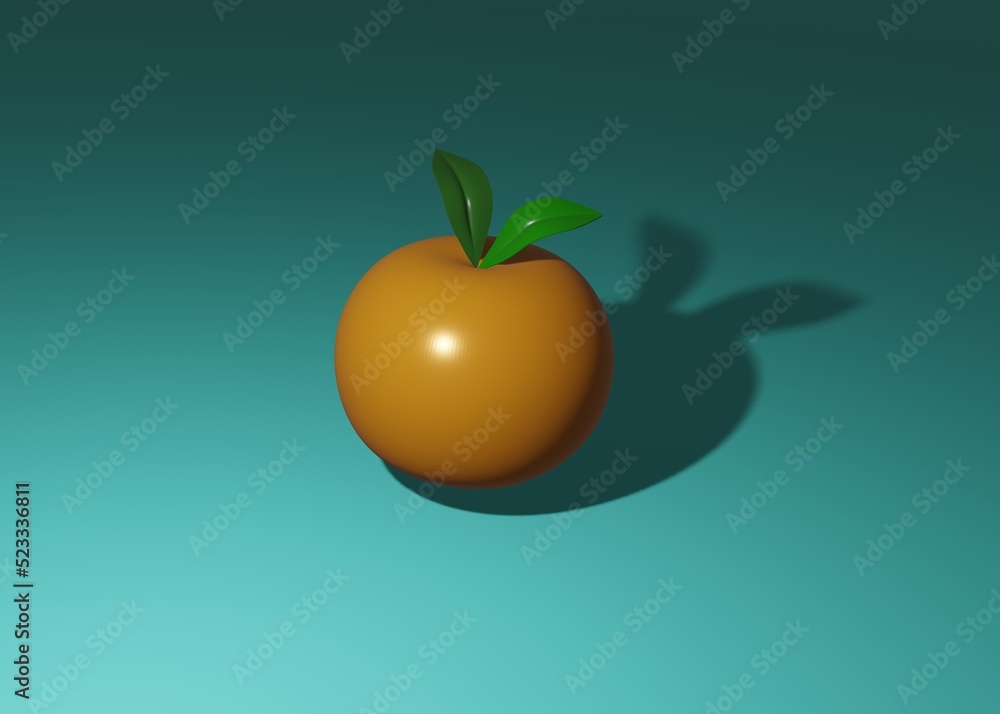 This is illustration every orange fruit with Blender Software