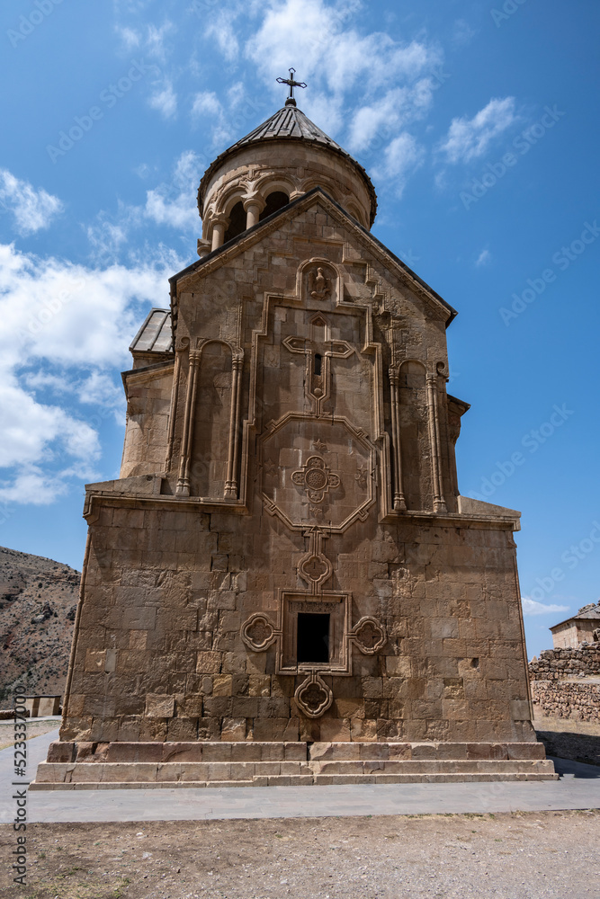 landscape with views of ancient stone buildings and temples on a summer day in Armenia landscape with views of ancient stone buildings and temples on a summer day in Armenia