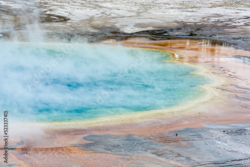 View of the Grand Prismatic Spring in Yellowstone