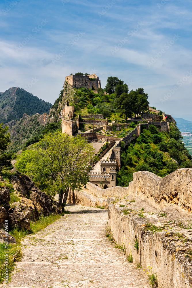 Fototapeta premium Xativa castle an hours train ride from Valencia in Spain