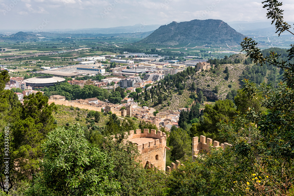 View of the Town of Xativa  an hour outside of Valencia in Spain