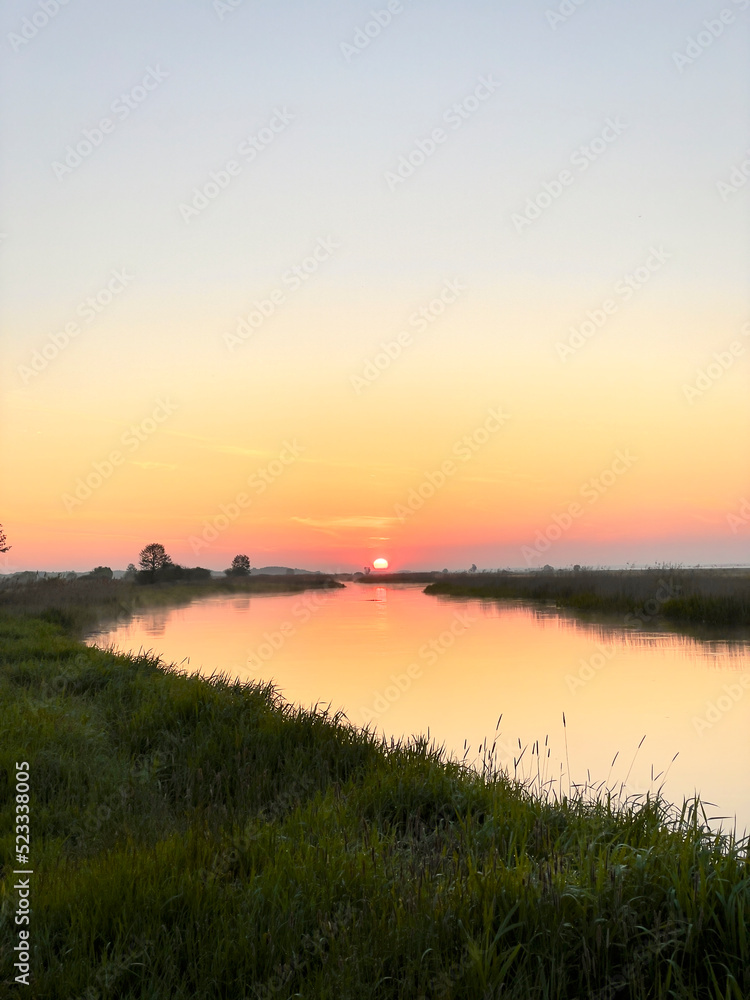 sunrise over the Biebrza river