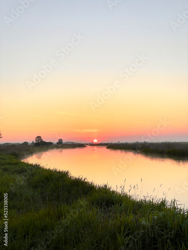 sunrise over the Biebrza river