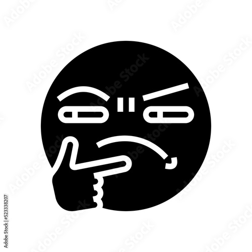 confused emoji glyph icon vector. confused emoji sign. isolated symbol illustration