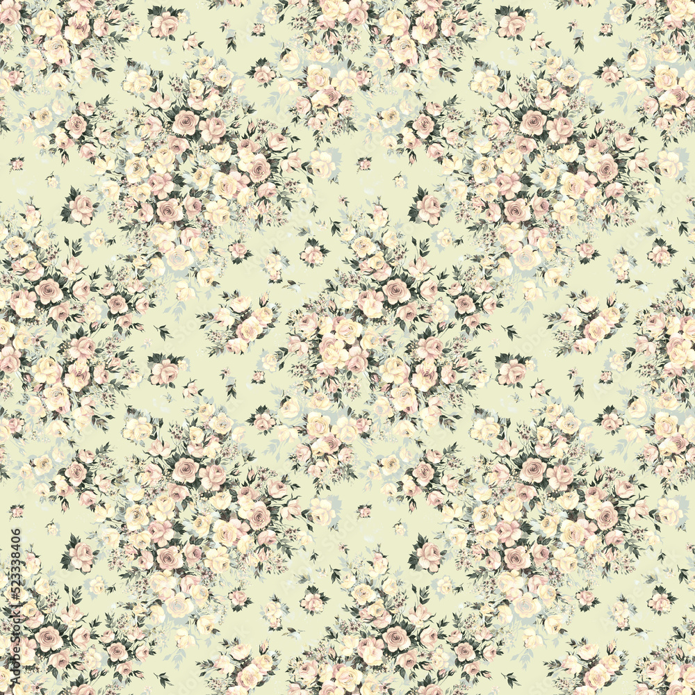Abstract floral print bouquets of roses . Beautiful pattern for decoration of textiles and design. Flower background. Art drawing for surface. Tenderness decor. Abstract floral print bouquets of roses . Beautiful pattern for decoration of textiles and design. Flower background. Art drawing for surface. Tenderness decor.