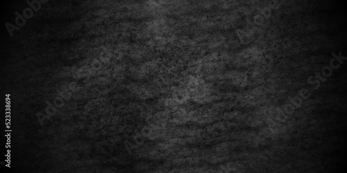 Dark black grunge cracked textured concrete background. Panorama dark grey black slate background or texture. Backdrop vector black concrete texture. Stone wall background. 