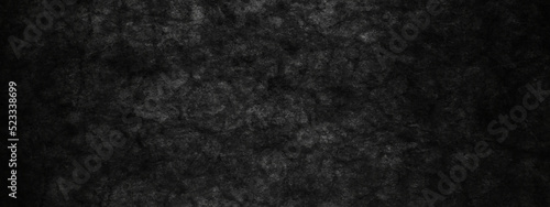 Panel kuchenny z motywem Dark black grunge cracked textured concrete background. Panorama dark grey black slate background or texture. Vector black concrete texture. Stone wall background.  