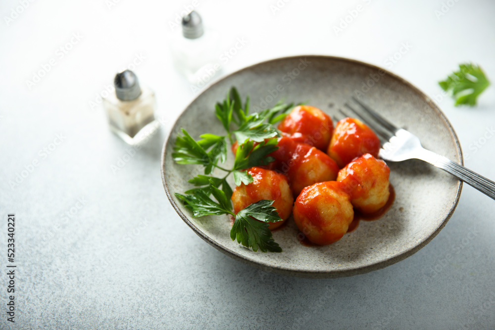 Baked potato gnocchi with tomato sauce and basil Baked potato gnocchi with tomato sauce and basil