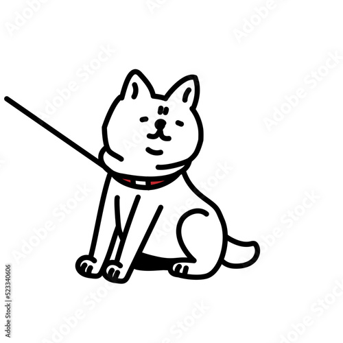 散歩を続けたい柴犬のイラスト
