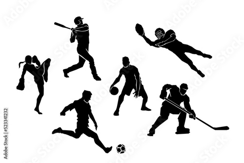 silhouettes of sports people