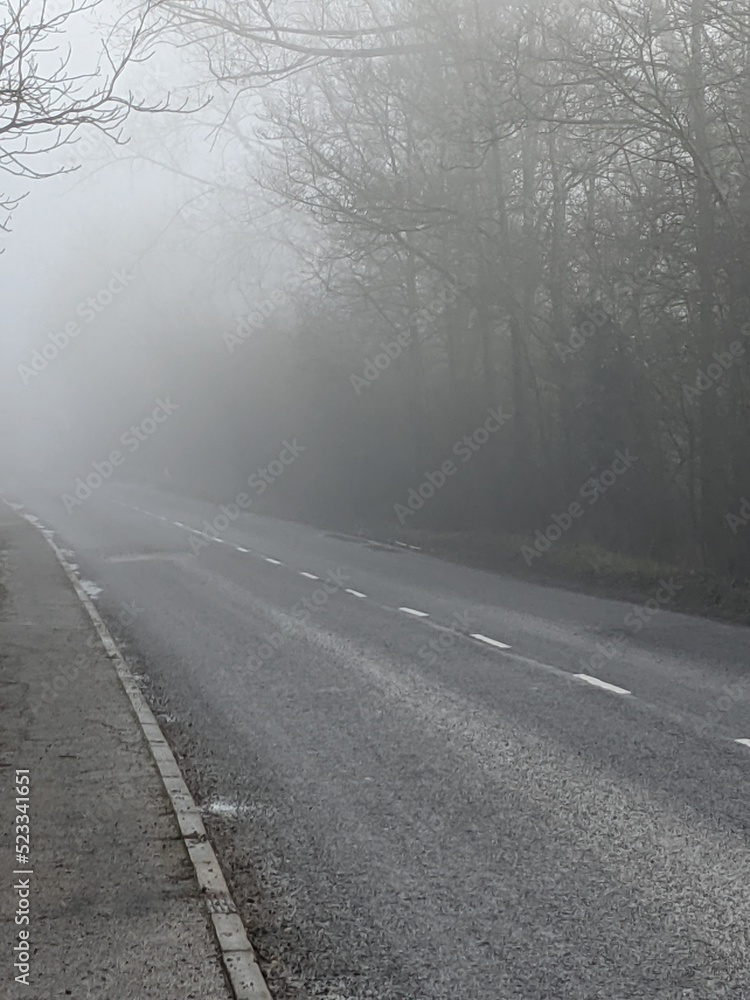 road in fog