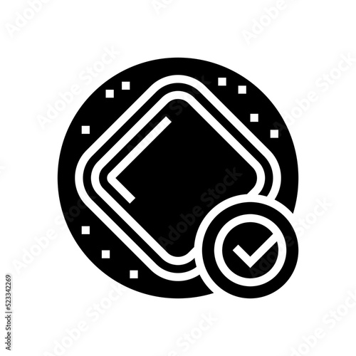 wear polyurethane dressing glyph icon vector. wear polyurethane dressing sign. isolated symbol illustration