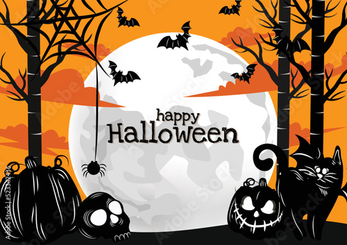 art, autumn, background, banner, bat, black, card, cartoon, celebration, cemetery, creepy, dark, design, fall, ghost, graveyard, halloween, happy, holiday, horror, house, illustration, invitation, moo