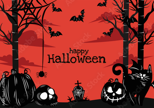 art, autumn, background, banner, bat, black, card, cartoon, celebration, cemetery, creepy, dark, design, fall, ghost, graveyard, halloween, happy, holiday, horror, house, illustration, invitation, moo