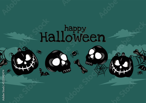 art, autumn, background, banner, bat, black, card, cartoon, celebration, cemetery, creepy, dark, design, fall, ghost, graveyard, halloween, happy, holiday, horror, house, illustration, invitation, moo