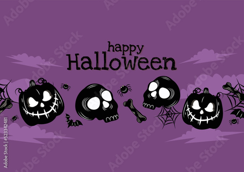 art, autumn, background, banner, bat, black, card, cartoon, celebration, cemetery, creepy, dark, design, fall, ghost, graveyard, halloween, happy, holiday, horror, house, illustration, invitation, moo