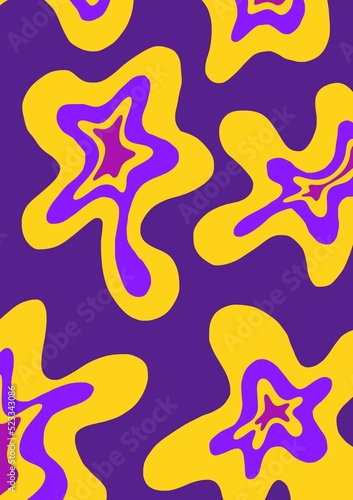 Yellow blots on dark purple background. Illustration for background, wallpaper et al.