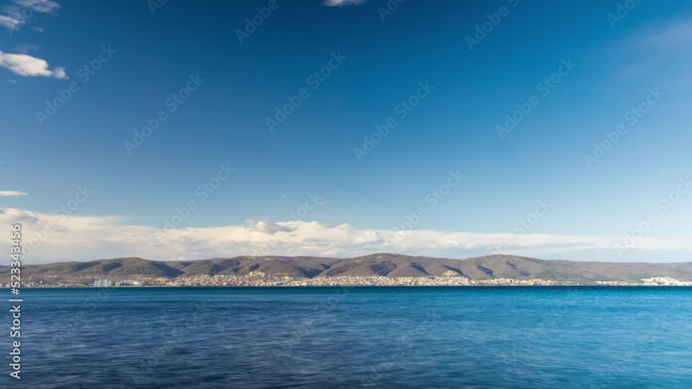 View of the reflection in the Black Sea against the background of the sky and sunset View of the reflection in the Black Sea against the background of the sky and sunset