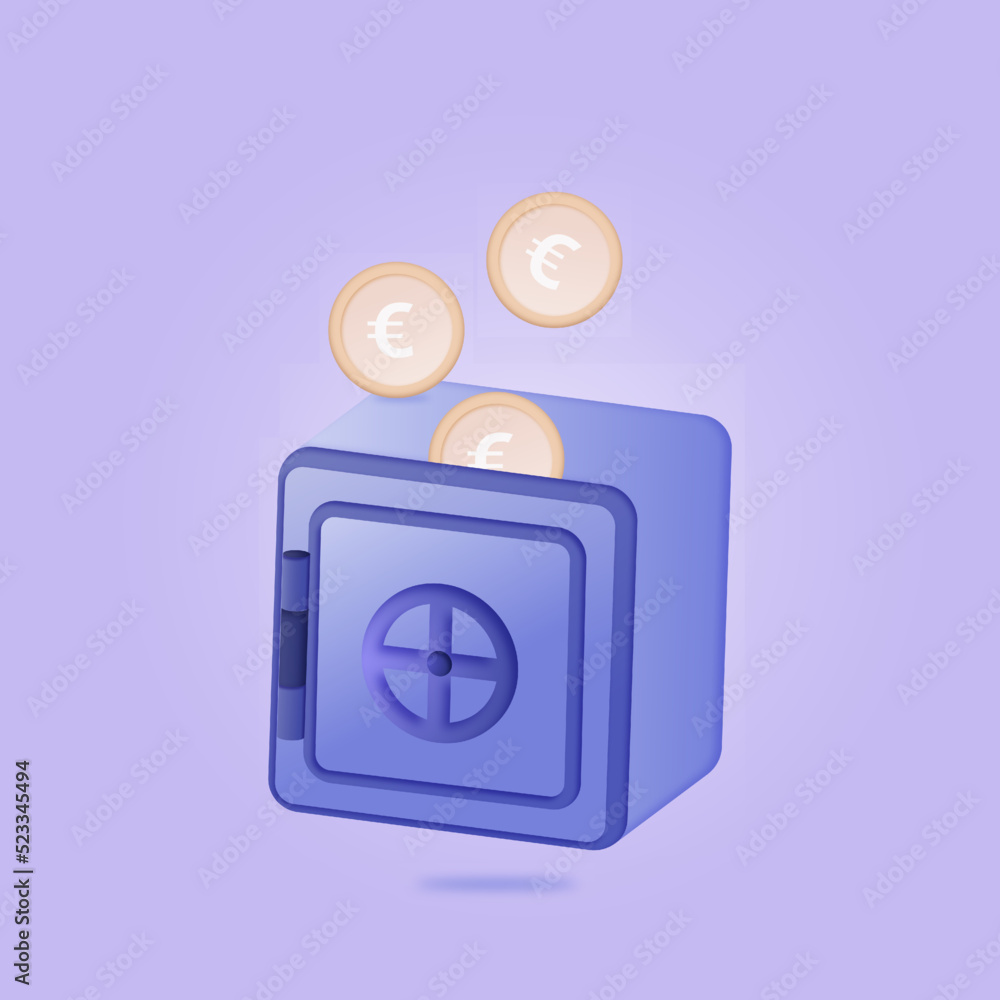 Safe with coins. Business and finance Safe with coins. Business and finance